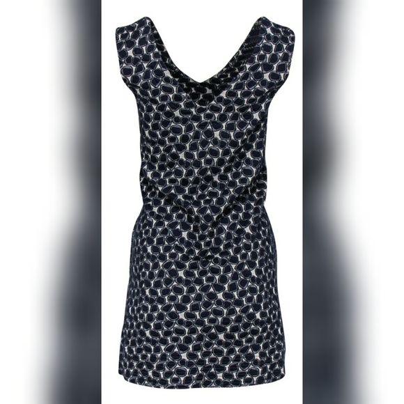 Diane von Furstenberg Navy & Grey Circle Print Sleeveless Shift Dress 2 - Picture 10 of 12